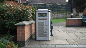 Metal Stainless steel litter bin St Helier 3