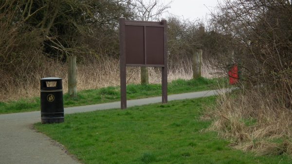 Recycled notice board 2 door Glen Parva back
