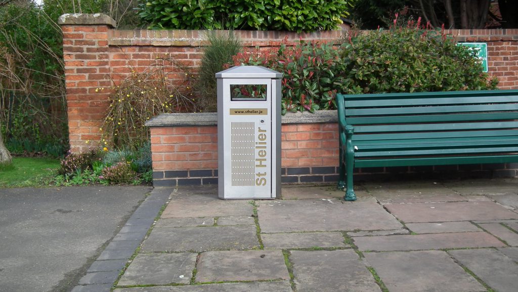 Metal stainless steel litter bin 2
