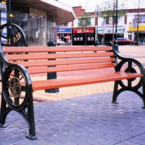 Metal bench wood slats Cropwell