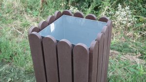 Recycled litter bin detail 2