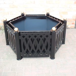 Metal planter decorative casing hex and planter