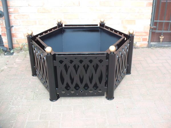 Metal planter decorative casing hex and planter
