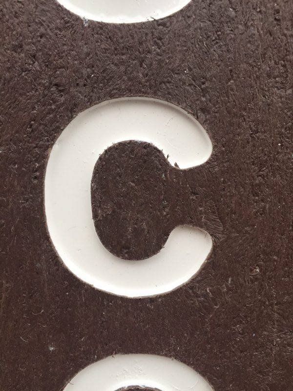Recycled post sign details