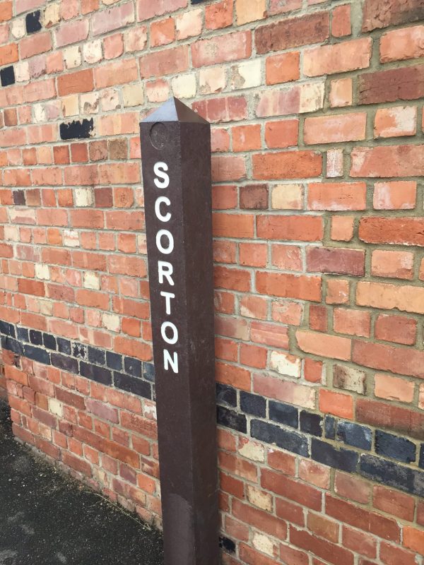 Recycled post sign