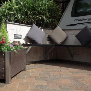 Recycled planter large with bench seating