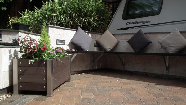 Recycled planter large with bench seating