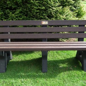 recycled bench with plaque 2