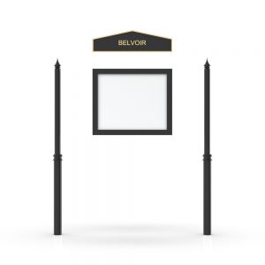 Belvoir Headboard, Single Door Opening, Decor Pole, Spike Pole Topper, Black