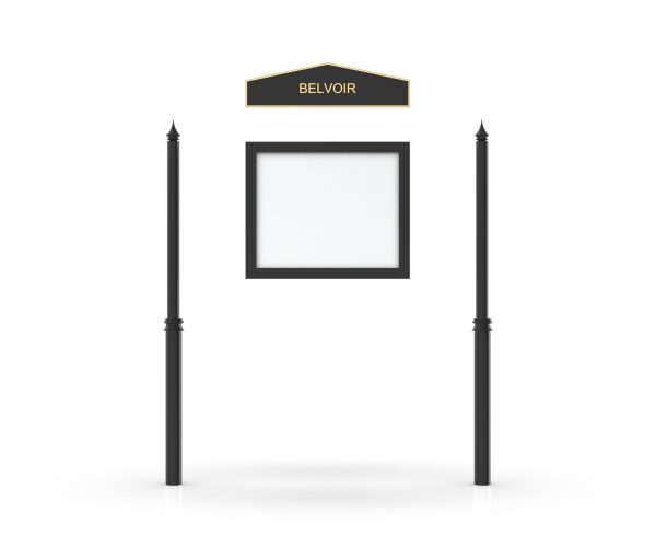 Belvoir Headboard, Single Door Opening, Decor Pole, Spike Pole Topper, Black