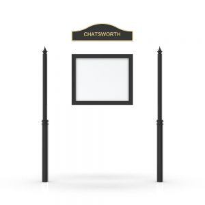 Chatsworth Headboard, Single Door Opening, Decor Pole, Spike Pole Topper, Black