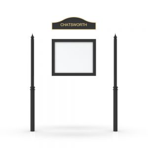 Chatsworth Headboard, Single Door Opening, Decor Pole, Spike Pole Topper, Black