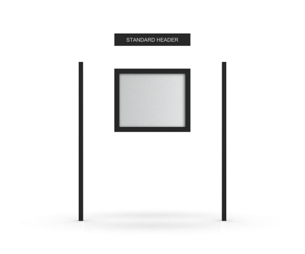 Standard Headboard, Single Door Opening, Square Pole, Cap Pole Topper, Black