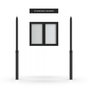 Standard Headboard, Double Door Opening, Decor Pole, Spike Pole Topper, Black