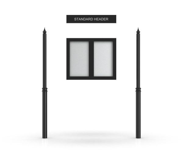 Standard Headboard, Double Door Opening, Decor Pole, Spike Pole Topper, Black