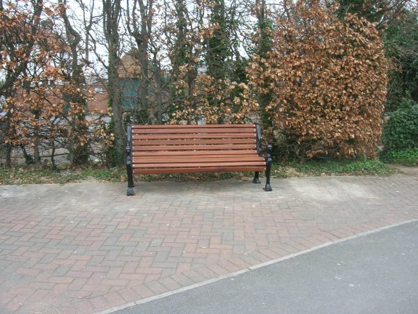 Metal bench with wood slat Bridgford 6