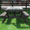 Recycled picnic bench with BBQ