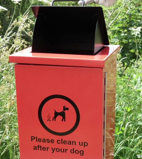 Metal dog waste bin