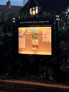 Illuminated notice board Lucy close up 3