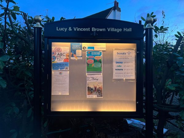 Illuminated notice board Lucy close up 2
