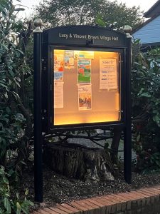 Illuminated notice board Lucy close up